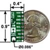 LSM303D 3D compass and accelerometer carrier with voltage regulator bottom view with dimensions. (SKU: POLOLU-2127 Image 2)