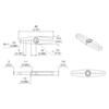 Dimensions (mm over inches) of the metal servo horn for the Power HD giant servo HD-1235MG. (SKU: POLOLU-2374 Image 5)