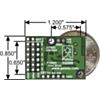 Micro Maestro 6-channel USB servo controller bottom view with quarter for size reference. (SKU: POLOLU-1350 Image 2)