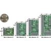 Bottom view with dimensions (in inches) of Pololu Micro and Mini Maestro servo controllers. (SKU: POLOLU-1354 Image 3)