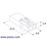 Male mini Tamiya plug dimensions (in mm). (SKU: POLOLU-2179 Image 3)