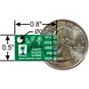 Pololu MinIMU-9 v2 gyro accelerometer and compass bottom view with dimensions. (SKU: POLOLU-1268 Image 2)