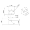 Concentric LD linear actuator bracket dimensions (in inches). (SKU: POLOLU-2314 Image 3)