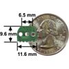 Reflective optical encoder for micro metal gearmotors bottom view with dimensions. (SKU: POLOLU-2591 Image 2)