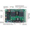 Pololu Orangutan X2 Robot Controller top view with top and bottom board and labels (power capacitor orientation may vary). (SKU: POLOLU-720 Image 3)