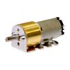 Pololu 15.5D mm metal gearmotor bracket with a 15.5D mm metal gearmotor. (SKU: POLOLU-1599 Image 2)