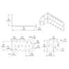 Mechanical drawing for the Pololu 20D mm metal gearmotor bracket. Units are mm over [inches]. (SKU: POLOLU-1138 Image 3)