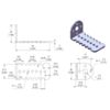 Dimension diagram for the #2676 Pololu 25D mm Metal Gearmotor Bracket. Units are mm over [inches]. (SKU: POLOLU-2676 Image 3)