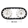 Sprocket spacing diagram for the Pololu 22T track set. (SKU: POLOLU-1416 Image 10)