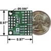 Pololu 4-Channel RC Servo Multiplexer bottom view with dimensions. (SKU: POLOLU-2806 Image 2)