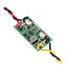 Pololu Step-Down Voltage Regulator D24V60F5 showing wires soldered directly to the board and passing through the mounting holes for strain relief. (SKU: POLOLU-2865 Image 8)