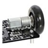 A 20D mm gearmotor connected to a scooter wheel by the 4 mm scooter wheel adapter. (SKU: POLOLU-2672 Image 9)