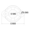 Pololu 1/2 inch metal ball caster dimensions (unit: inch) (SKU: POLOLU-953 Image 3)