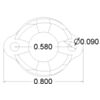 Pololu 1/2 inch plastic ball caster dimensions (unit: inch) (SKU: POLOLU-952 Image 3)