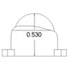 Pololu 1/2 inch plastic ball caster height (unit: inch) (SKU: POLOLU-952 Image 4)