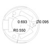 Pololu 1 inch plastic ball caster dimensions (unit: inch) (SKU: POLOLU-956 Image 3)