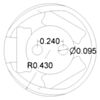 Pololu 3/4 inch plastic ball caster dimensions (unit: inch) (SKU: POLOLU-954 Image 3)