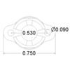 Pololu 3/8 inch metal ball caster dimensions (unit: inch) (SKU: POLOLU-951 Image 3)