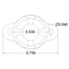 Pololu 3/8 inch plastic ball caster dimensions (unit: inch) (SKU: POLOLU-950 Image 3)