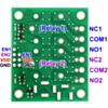 Pinout of Pololu basic 2-channel SPDT relay carrier for sugar cube relays. (SKU: POLOLU-2487 Image 5)