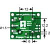Dimensions (in mm) of sugar cube relay footprint on the Pololu basic SPDT relay carrier. (SKU: POLOLU-2479 Image 7)