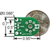 Pololu MQ gas sensor carrier dimensioned with quarter for size reference. (SKU: POLOLU-1479 Image 2)