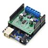 Pololu dual MC33926 motor driver shield assembled and connected to an Arduino Uno R3. (SKU: POLOLU-2503 Image 5)