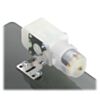 Plastic gearmotor with 90-degree output (item #1120 or #1121) mounted with Pololu extended stamped aluminum L-bracket. (SKU: POLOLU-2671 Image 4)