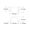 Dimensions of the metal gear motor mounting bracket. (SKU: POLOLU-989 Image 4)