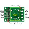 Pololu RC Switch with Relay carrier board labeled top view. (SKU: POLOLU-2804 Image 8)