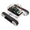 Dagu Rover 5 chassis with Orangutan SVP robot controller and additional electronics mounted to an RP5/Rover 5 expansion plate (narrow). (SKU: POLOLU-1531 Image 2)