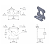 Mechanical drawing for the Pololu stamped aluminum L-bracket for plastic gearmotors. Units are mm over [inches]. (SKU: POLOLU-2670 Image 2)