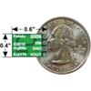 Pololu step-down voltage regulator D24VxAxx bottom view with dimensions. (SKU: POLOLU-2104 Image 3)