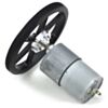 Black Pololu 90x10mm wheel on a Pololu 37D mm metal gearmotor. (SKU: POLOLU-1083 Image 3)
