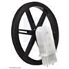 Mini plastic gearmotor 90-degree 3mm D-shaft output with Pololu 90x10mm wheel. (SKU: POLOLU-1433 Image 6)