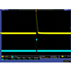 QTR-1RC output (yellow) when 1/8 inch above a white surface and microcontroller timing of that output (blue). (SKU: POLOLU-2459 Image 6)