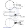 Dimension diagram (in mm) for the shaftless vibration motor 10x3.4mm. (SKU: POLOLU-1636 Image 3)