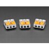Snap-action 3-Wire Block Connector (12-28 AWG) - Pack of 3