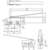 Dimensions (in mm) of snap-action switch with 50mm lever: 3-pin SPDT 5A. (SKU: POLOLU-1403 Image 2)