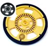 Solarbotics GMPW plastic wheel with molded tire- encoder stripes shown colored in. (SKU: POLOLU-982 Image 3)