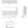 Dimensions (in mm) of straight stackable 0.100 female headers with extra spacers. (SKU: POLOLU-2749 Image 5)