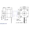 Dimensions (in mm) of 35mm square bipolar stepper motors. (SKU: POLOLU-1208 Image 2)