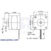 Dimensions (in mm) of 42.3mm square stepper motors. (SKU: POLOLU-2267 Image 2)