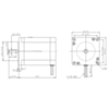 Dimensions (in mm) of 57mm square (NEMA 23) by 76mm stepper motor. (SKU: POLOLU-1478 Image 2)