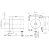 Dimensions (in mm) of 57mm square (NEMA 23) by 41mm unipolar/bipolar stepper motor. (SKU: POLOLU-1476 Image 2)