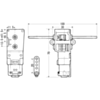 Dimension drawing for Tamiya 70093 3-speed crank axle gearbox. (SKU: POLOLU-67 Image 7)