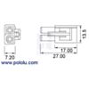 Female Tamiya plug dimensions (in mm). (SKU: POLOLU-1932 Image 3)