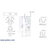 Female Tamiya connector crimp pin dimensions (in mm). (SKU: POLOLU-1932 Image 4)