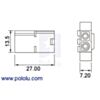 Male Tamiya plug dimensions (in mm). (SKU: POLOLU-1933 Image 3)