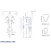 Male Tamiya connector crimp pin dimensions (in mm). (SKU: POLOLU-1933 Image 4)